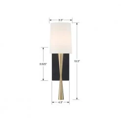 Trenton 1-Light Aged Brass + Black Forged Sconce by Crystorama -Crystorama popular store aged brass black forged crystorama wall sconces tre 221 ag bf 44 1000