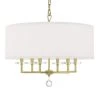 Paxton 6-Light Aged Brass Shaded Chandelier with Silk Shade by Crystorama -Crystorama popular store aged brass crystorama chandeliers 8116 ag 64 1000