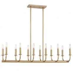 Bailey 12-Light Aged Brass Linear Chandelier by Crystorama