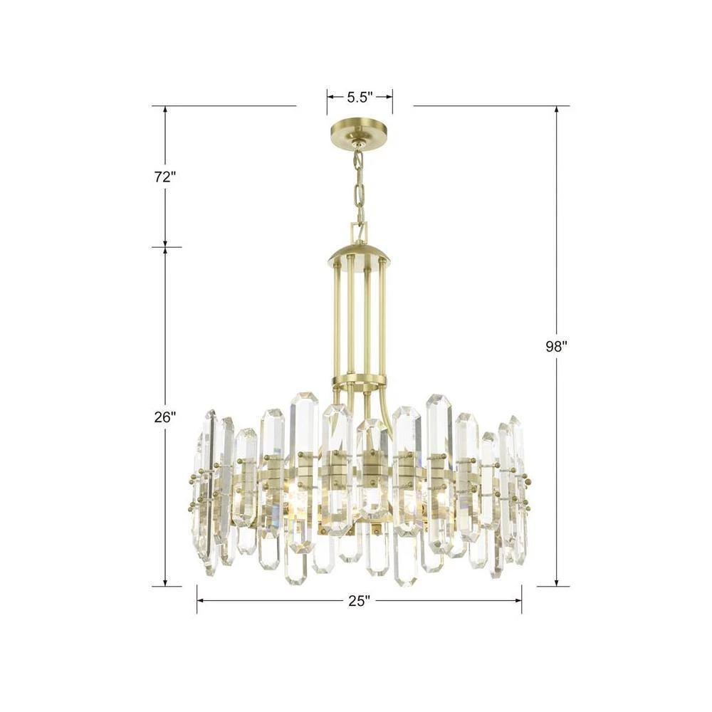 Bolton 8-Light Aged Brass Standard Chandelier by Crystorama 7 Bolton 8-Light Aged Brass Standard Chandelier by Crystorama - Image 5