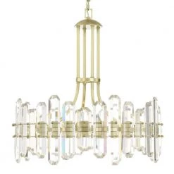 Bolton 8-Light Aged Brass Standard Chandelier by Crystorama