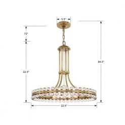 Clover 8-Light Aged Brass Standard Chandelier by Crystorama -Crystorama popular store aged brass crystorama chandeliers clo 8898 ag 44 1000