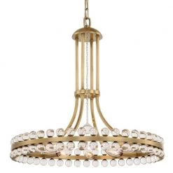 Clover 8-Light Aged Brass Standard Chandelier by Crystorama