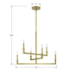 Dante 6-Light Aged Brass Chandelier by Crystorama -Crystorama popular store aged brass crystorama chandeliers dnt 6036 ag 76 1000