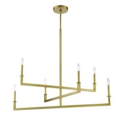 Dante 6-Light Aged Brass Chandelier by Crystorama