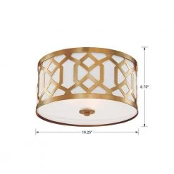 Jennings 16.25 in 3-Light Aged Brass Flush Mount by Crystorama -Crystorama popular store aged brass crystorama flush mount lights 2263 ag 4f 1000