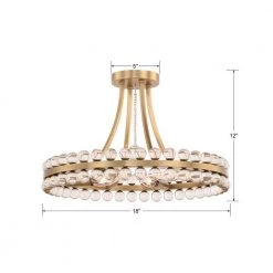 Clover 18 in 4-Light Aged Brass Flush Mount by Crystorama -Crystorama popular store aged brass crystorama flush mount lights clo 8894 ag 1f 1000