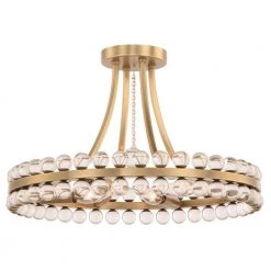 Clover 18 in 4-Light Aged Brass Flush Mount by Crystorama