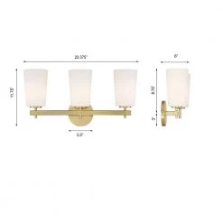 Colton 3-Light Aged Brass Wall Sconce by Crystorama -Crystorama popular store aged brass crystorama vanity lighting col 103 ag 44 1000
