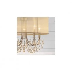Hampton 5-Light Antique Brass Shaded Chandelier with Silk Shade by Crystorama -Crystorama popular store antique brass crystorama chandeliers 5625 ab 4f 1000