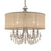 Hampton 5-Light Antique Brass Shaded Chandelier with Silk Shade by Crystorama