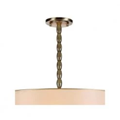 Luxo 5-Light Antique Brass Shaded Chandelier with Silk Shade by Crystorama -Crystorama popular store antique brass crystorama chandeliers 9507 ab 4f 1000