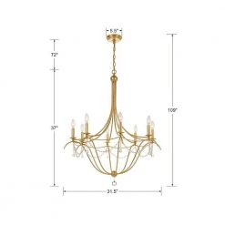 Metro 8-Light Antique Gold Crystal Chandelier by Crystorama -Crystorama popular store antique gold crystorama chandeliers 428 ga 44 1000