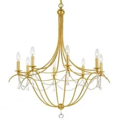 Metro 8-Light Antique Gold Crystal Chandelier by Crystorama