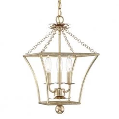 Broche 3-Light Antique Gold Chandelier by Crystorama