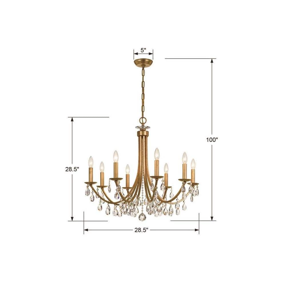 Bridgehampton 8-Light Antique Gold Crystal Chandelier by Crystorama 7 Bridgehampton 8-Light Antique Gold Crystal Chandelier by Crystorama - Image 5