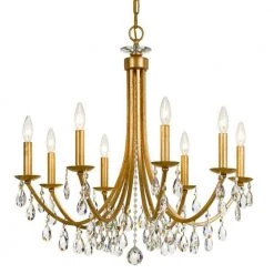 Bridgehampton 8-Light Antique Gold Crystal Chandelier by Crystorama