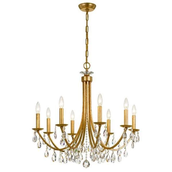 Bridgehampton 8-Light Antique Gold Crystal Chandelier by Crystorama 4 Bridgehampton 8-Light Antique Gold Crystal Chandelier by Crystorama - Image 2