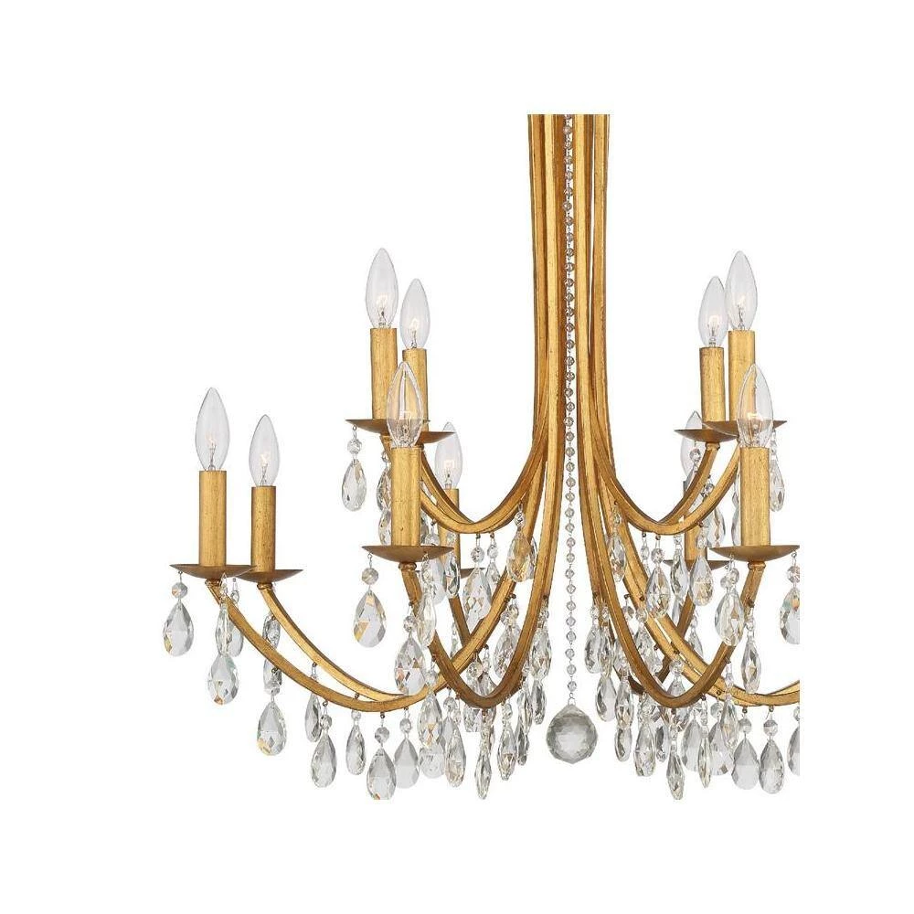 Bridgehampton 12-Light Antique Gold Crystal Chandelier by Crystorama 5 Bridgehampton 12-Light Antique Gold Crystal Chandelier by Crystorama - Image 3