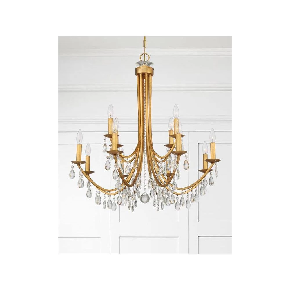 Bridgehampton 12-Light Antique Gold Crystal Chandelier by Crystorama 9 Bridgehampton 12-Light Antique Gold Crystal Chandelier by Crystorama - Image 7