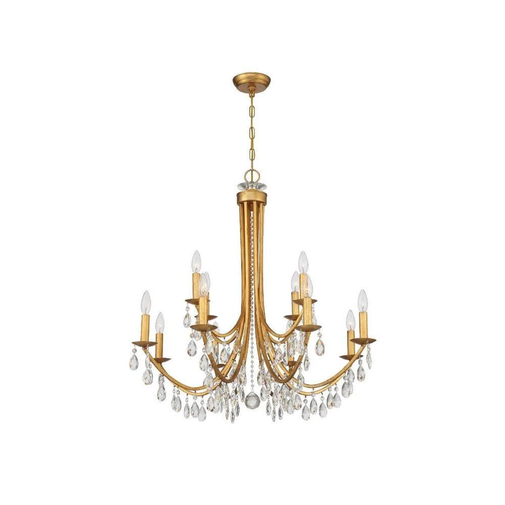 Bridgehampton 12-Light Antique Gold Crystal Chandelier by Crystorama 8 Bridgehampton 12-Light Antique Gold Crystal Chandelier by Crystorama - Image 6
