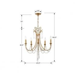 Arcadia 5-Light Antique Gold Crystal Chandelier by Crystorama -Crystorama popular store antique gold crystorama chandeliers arc 1905 ga cl mwp 44 1000
