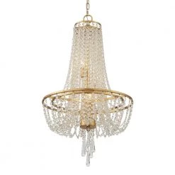 Arcadia 4-Light Antique Gold Crystal Chandelier by Crystorama