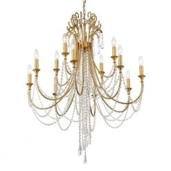 Arcadia 12-Light Antique Gold Crystal Chandelier by Crystorama