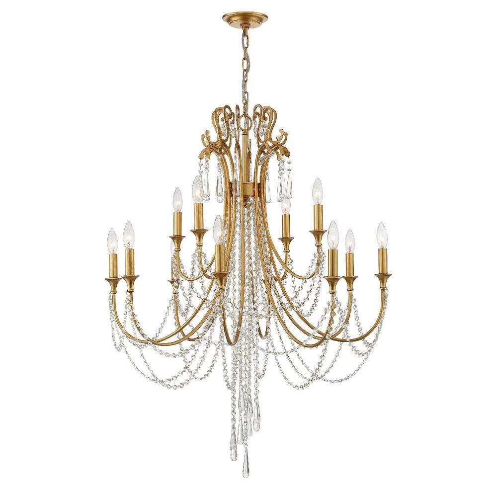 Arcadia 12-Light Antique Gold Crystal Chandelier by Crystorama 8 Arcadia 12-Light Antique Gold Crystal Chandelier by Crystorama - Image 6