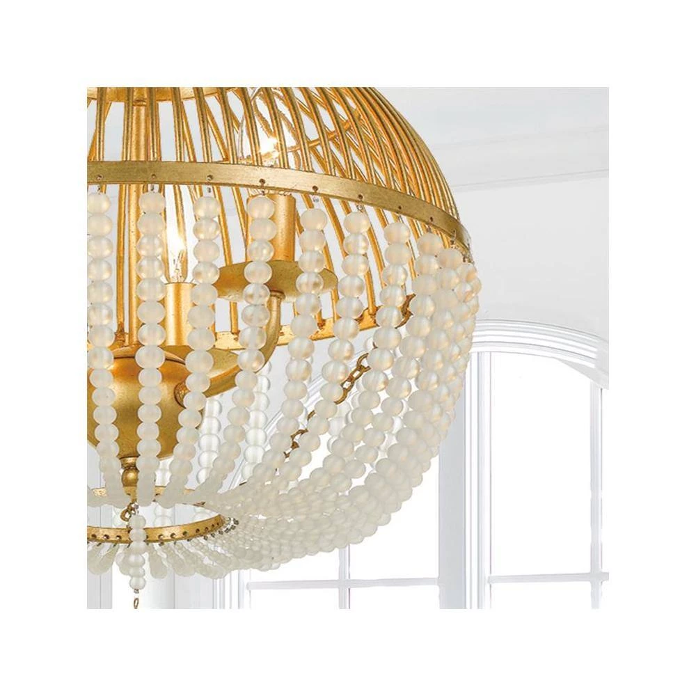 Duval 3-Light Antique Gold Cage Chandelier by Crystorama 5 Duval 3-Light Antique Gold Cage Chandelier by Crystorama - Image 3