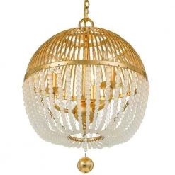 Duval 3-Light Antique Gold Cage Chandelier by Crystorama