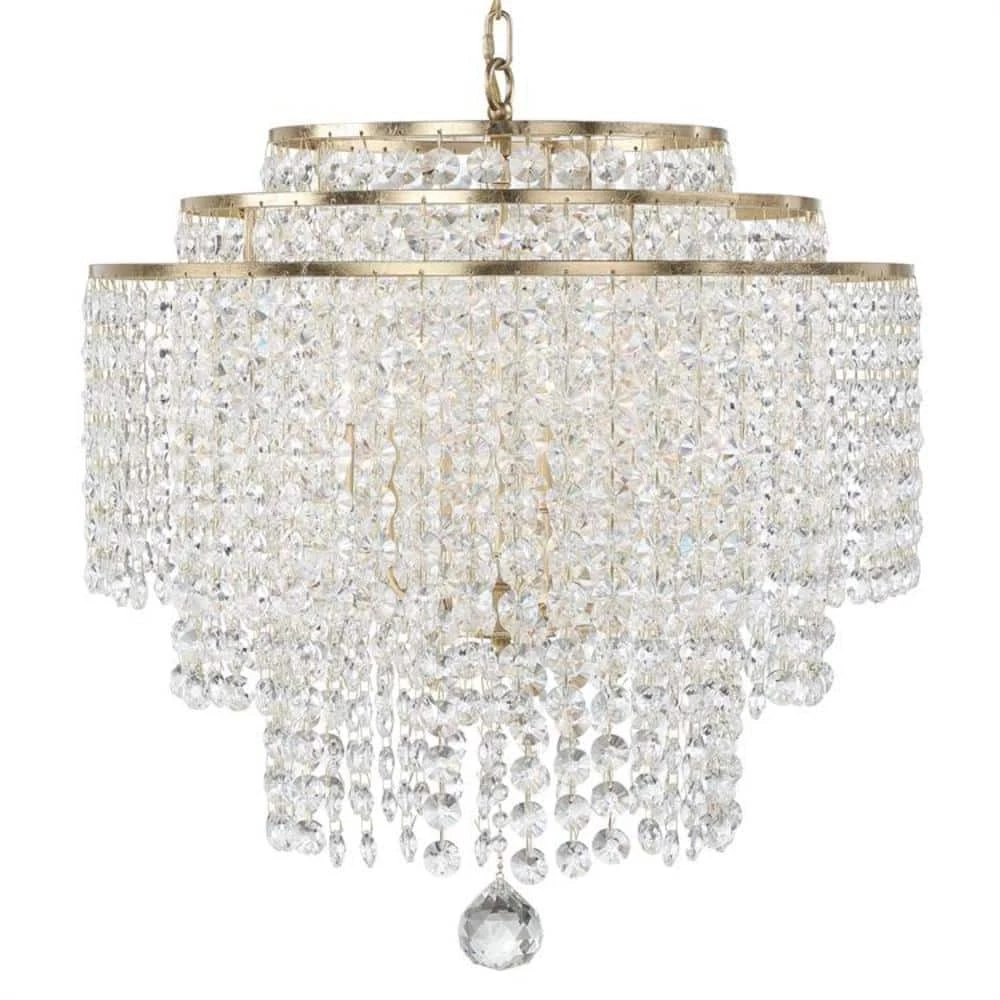 Gabrielle 6-Light Antique Gold Chandelier by Crystorama 3 Gabrielle 6-Light Antique Gold Chandelier by Crystorama