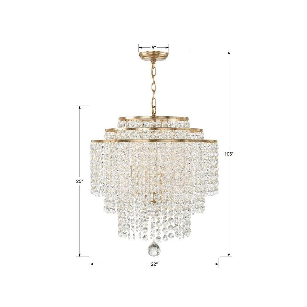 Gabrielle 6-Light Antique Gold Chandelier by Crystorama 8 Gabrielle 6-Light Antique Gold Chandelier by Crystorama - Image 6