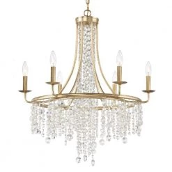 Gabrielle 6-Light Antique Gold Chandelier by Crystorama