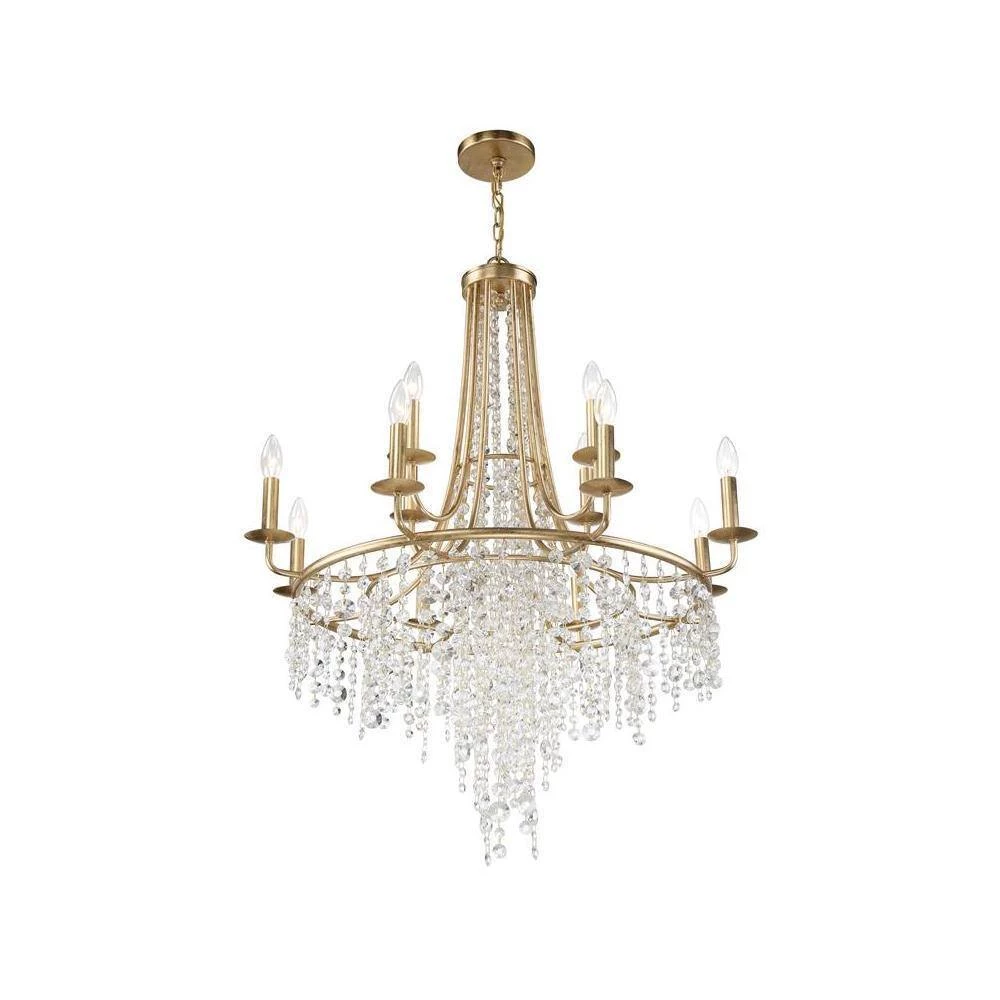 Gabrielle 12-Light Antique Gold Chandelier by Crystorama 5 Gabrielle 12-Light Antique Gold Chandelier by Crystorama - Image 3