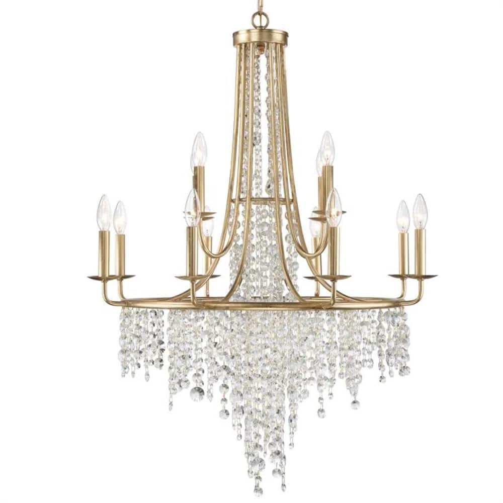 Gabrielle 12-Light Antique Gold Chandelier by Crystorama 3 Gabrielle 12-Light Antique Gold Chandelier by Crystorama
