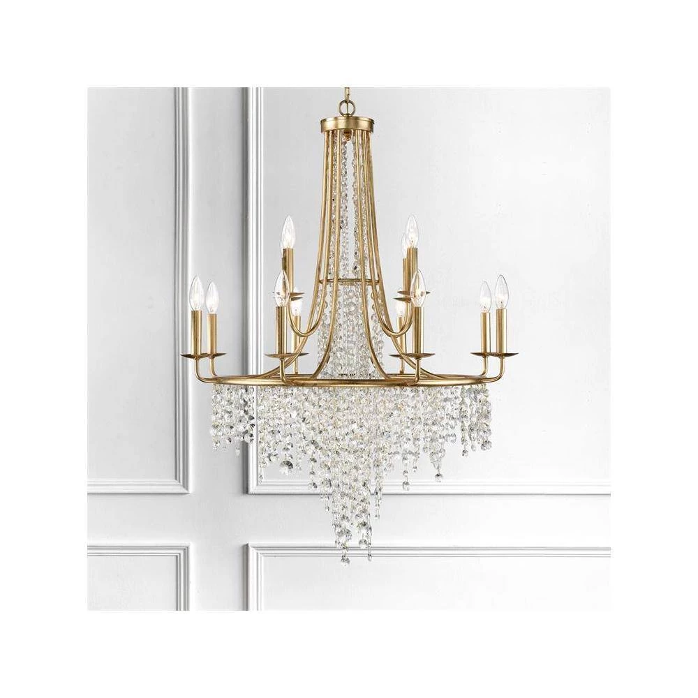 Gabrielle 12-Light Antique Gold Chandelier by Crystorama 9 Gabrielle 12-Light Antique Gold Chandelier by Crystorama - Image 7
