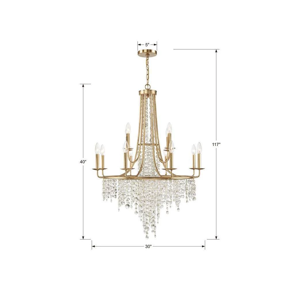 Gabrielle 12-Light Antique Gold Chandelier by Crystorama 8 Gabrielle 12-Light Antique Gold Chandelier by Crystorama - Image 6
