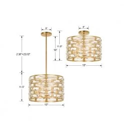 Meridian 5-Light Antique Gold Drum Chandelier by Crystorama -Crystorama popular store antique gold crystorama chandeliers mer 4865 ga 1f 1000