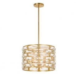 Meridian 5-Light Antique Gold Drum Chandelier by Crystorama