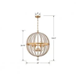 Roxy 6-Light Antique Gold Cage Chandelier by Crystorama -Crystorama popular store antique gold crystorama chandeliers rox a9006 ga 44 1000