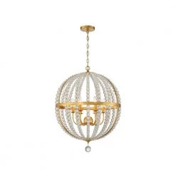 Roxy 6-Light Antique Gold Cage Chandelier by Crystorama -Crystorama popular store antique gold crystorama chandeliers rox a9006 ga fa 1000