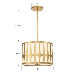 Royston 3-Light Antique Gold Pendant by Crystorama -Crystorama popular store antique gold crystorama chandeliers roy 803 ga 1f 1000