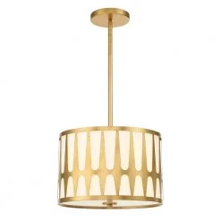 Royston 3-Light Antique Gold Pendant by Crystorama