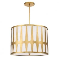 Royston 5-Light Antique Gold Pendant by Crystorama