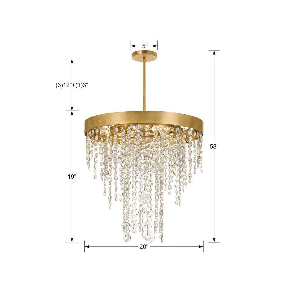 Winham 5-Light Antique Gold Crystal Chandelier by Crystorama 7 Winham 5-Light Antique Gold Crystal Chandelier by Crystorama - Image 5