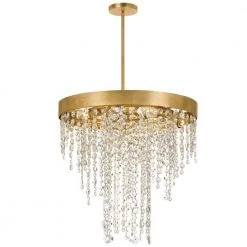 Winham 5-Light Antique Gold Crystal Chandelier by Crystorama