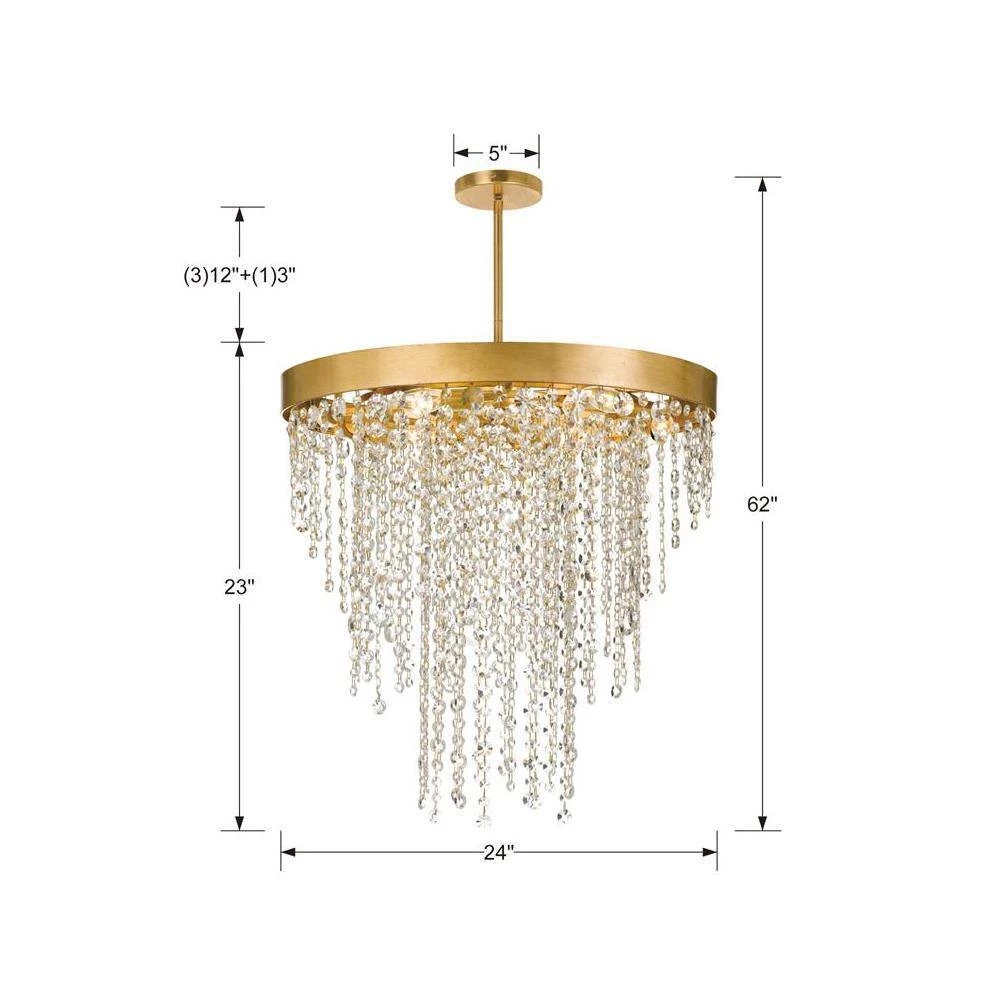 Winham 6-Light Antique Gold Crystal Chandelier by Crystorama 6 Winham 6-Light Antique Gold Crystal Chandelier by Crystorama - Image 4