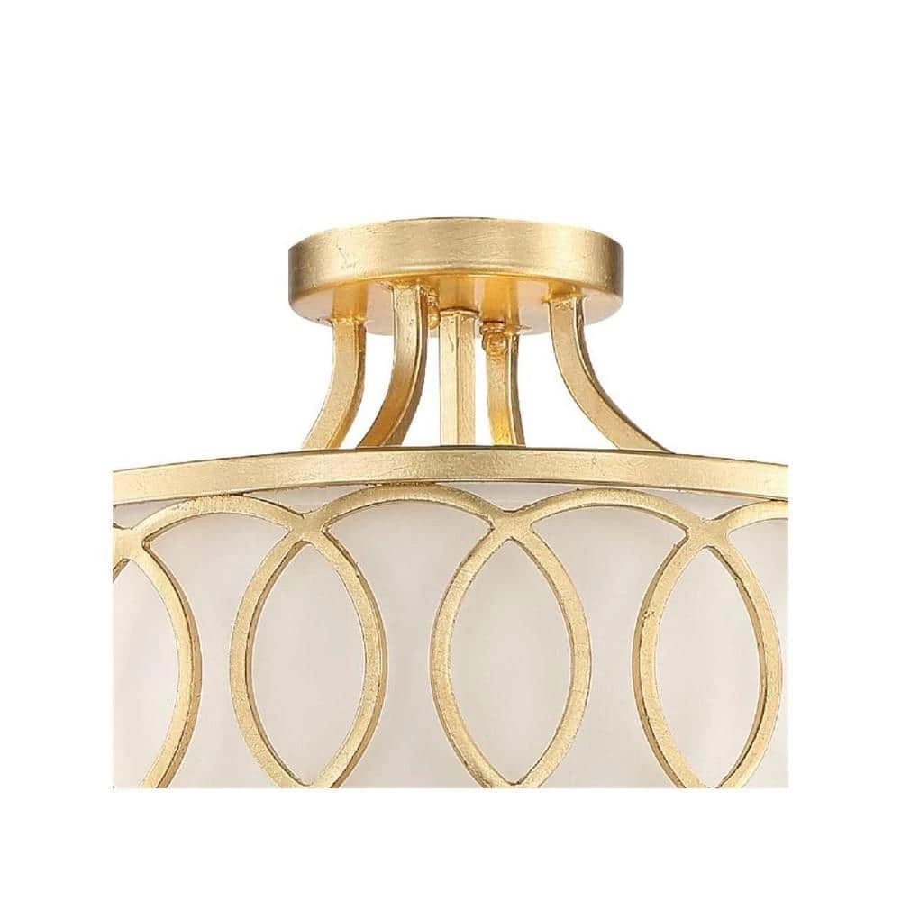 Graham 15 in 3-Light Antique Gold Flush Mount by Crystorama 6 Graham 15 in 3-Light Antique Gold Flush Mount by Crystorama - Image 4