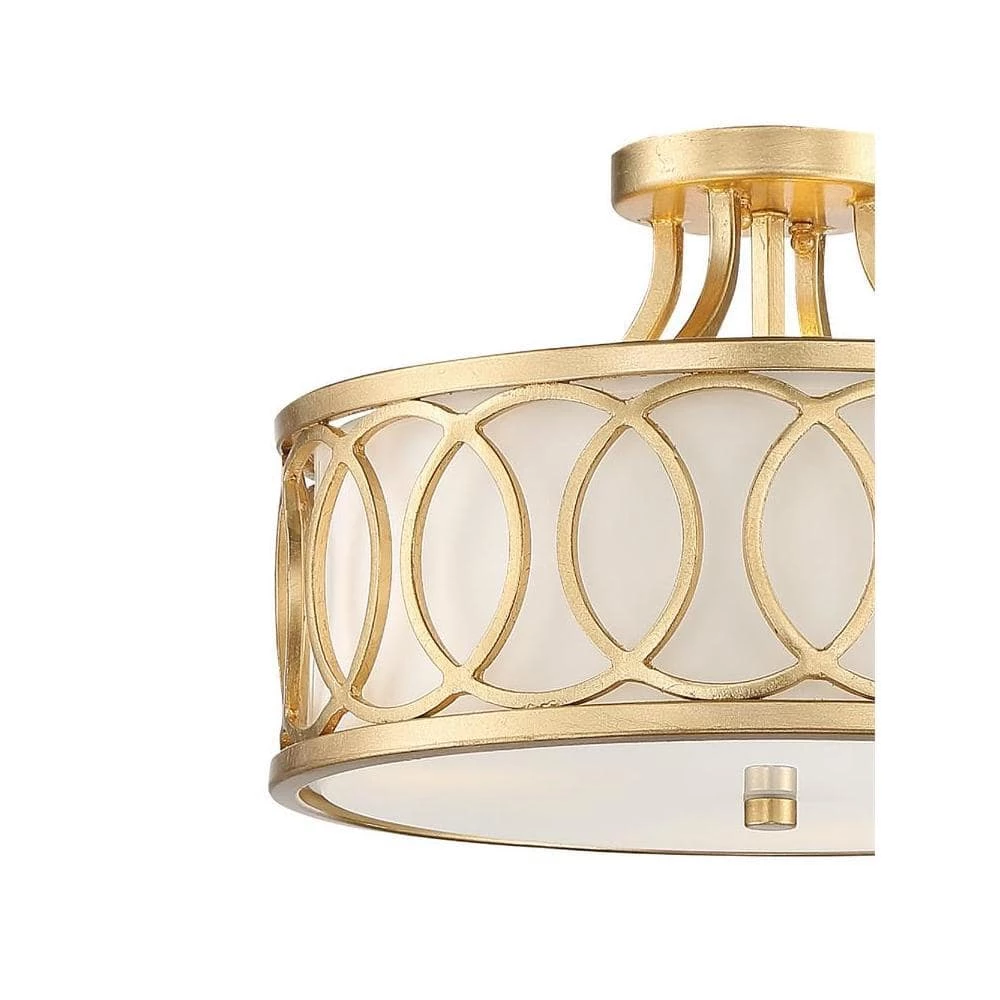 Graham 15 in 3-Light Antique Gold Flush Mount by Crystorama 5 Graham 15 in 3-Light Antique Gold Flush Mount by Crystorama - Image 3